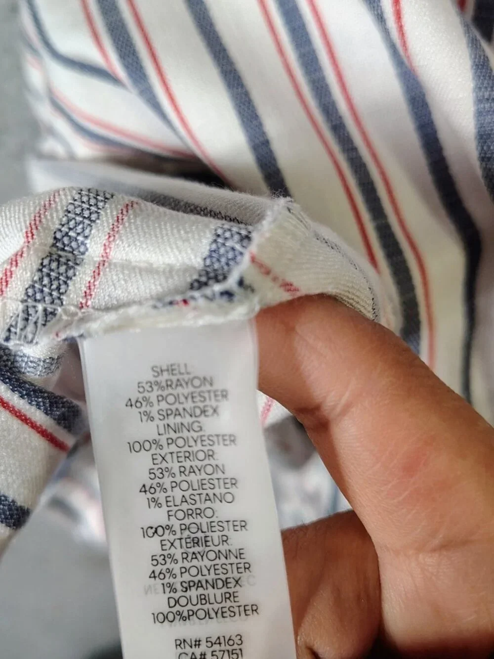 Karl Lagerfeld Dress Women's 6 White Blue Striped A-Line Belted 4th of July NWT - Picture 9 of 10